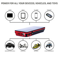 Démarreur de batterie de voiture d'urgence, booster de batterie automobile 12V avec compresseur d'air