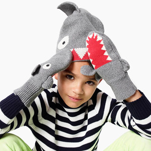<span class=keywords><strong>Ensemble</strong></span> de <span class=keywords><strong>bonnet</strong></span> tricoté en jacquard avec motif de requin en coton, nylon et laine, 60/30/10 - Product Image 1