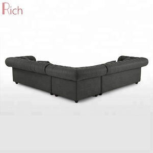 Tela Gris de rollo brazo distintos esquina sofá italiano moderno Nuevo diseño esquina L sofá en forma de - Product Image 5