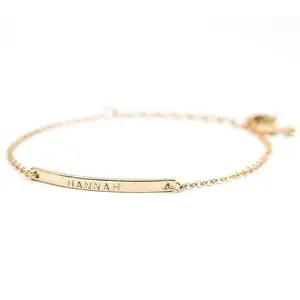 Skinny bar coordinates bracelet bridesmaid gift engraved personalized bangle stainless steel