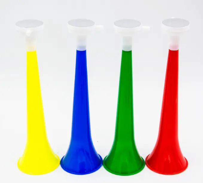 Custom Logo Plastic Vuvuzela Air Horn Plastic Megaphone Cheering Stadium Horn Fans Flexible Plastic Trumpet For Football Events