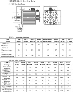 Servomotor de alta torsión, Kit de montaje con controlador IE 2 50/60hz, monofásico, 1000 ~ 3800W, 1000 ~ 2500rpm, <span class=keywords><strong>130st</strong></span>, 6,2 ~ 11,7 kg, a prueba de goteo - Product Image 2
