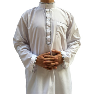 Pure Color Polyester Malay Muslim <strong>Man</strong> <strong>Robe</strong> - Product Image 2