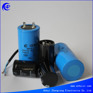 Cd60 series capacitor motor start capacitor capacitor 200 uf 125vac - Product Image 1