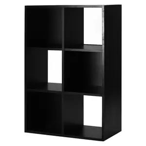 Moderne Schwarze 6-Cube Organizer Lagerung Regal Bücherregal