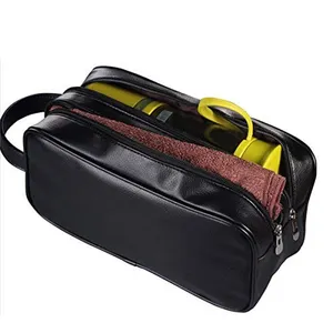<strong>Men</strong> Business Travel for <strong>Bag</strong> with Soft Handle Portable Shaving Dopp Kit Organizer <strong>Wash</strong> <strong>Bag</strong> PU Material - Product Image 1