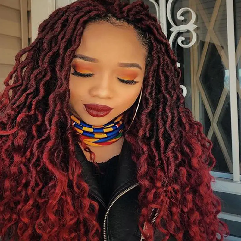 Ombre Braids Hair 24 Stränge 16 Zoll Faux Locs Häkeln Haar Synthetisches Haar Für Pre Looped Crochet Braids