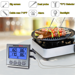 ThermoPro TP17 Dual Probe <strong>Digital</strong> Kitchen Meat <strong>Thermometer</strong> <strong>Food</strong> Grill <strong>Thermometer</strong> With Timer Mode for Smoker - Product Image 2
