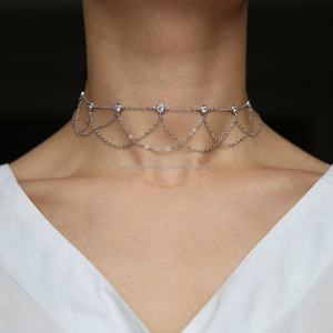 Collana Choker Estiva 2023 con Catena a Maglie CZ, Design in Pizzo, Eleganza Unica e Moderna - Product Image 2