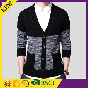 De manga larga de Color OEM v cuello de punto medio barato de imágenes de <span class=keywords><strong>hombre</strong></span> abrigo - Product Image 3
