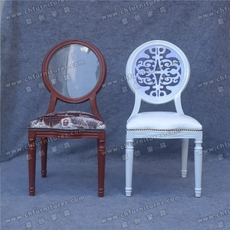 new style plastic round back white bride and groom wedding chairs YC-E209