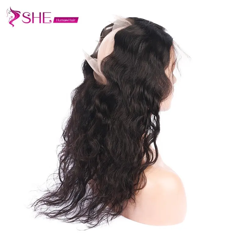 High quality body wave brazilian virgin hair silk base 360 lace frontal closure ,ear to ear lace closure 360 frontal hair