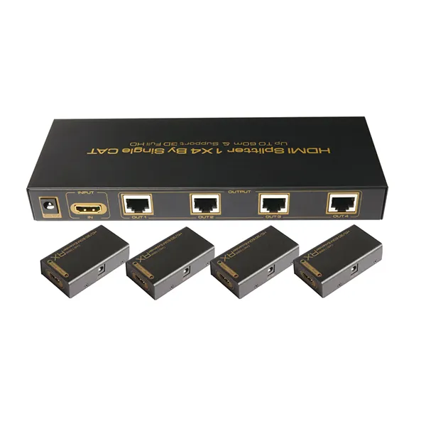 سعر جيد Hdmi 4 Rj45 منافذ مقسم الوصلات البينية متعددة الوسائط وعالية الوضوح (HDMI) <span class=keywords><strong>موسع</strong></span> مع 1 المرسل 4 استقبال