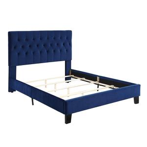 <span class=keywords><strong>Letto</strong></span> con <span class=keywords><strong>Struttura</strong></span> in Velluto Blu Turchese 160x200 in Confezione Unica - Product Image 2