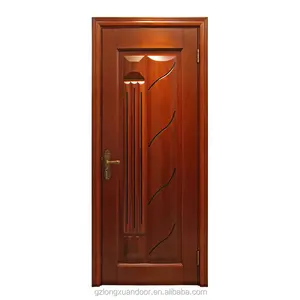 China composite HDF natural veneer pu painting polish color cheap bedroom wooden door for internal