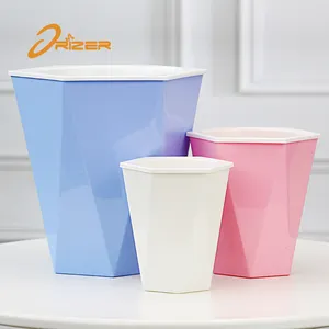 China Supply Cheap Round PP Material Blue Pink Plastic Flower Pot For Garden Plant Tubs And Pots