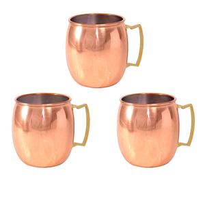 Bán Buôn Đồ Uống Ướp Lạnh 16 <span class=keywords><strong>Ounce</strong></span> 100% Cốc Đồng Lót Bằng Thép Không Gỉ Thủ Công An Toàn Thực Phẩm Có Tay Cầm Bằng Đồng Thau - Product Image 5