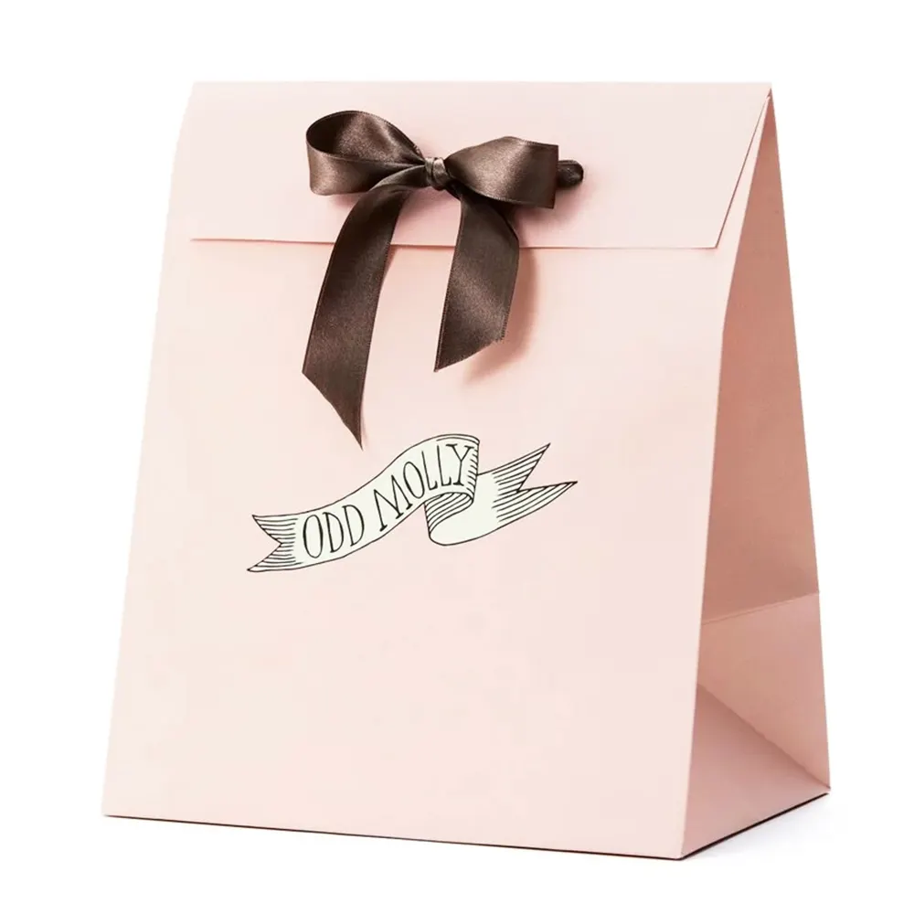 Lüks logo özel hint favor hediye kağıt düğün çanta