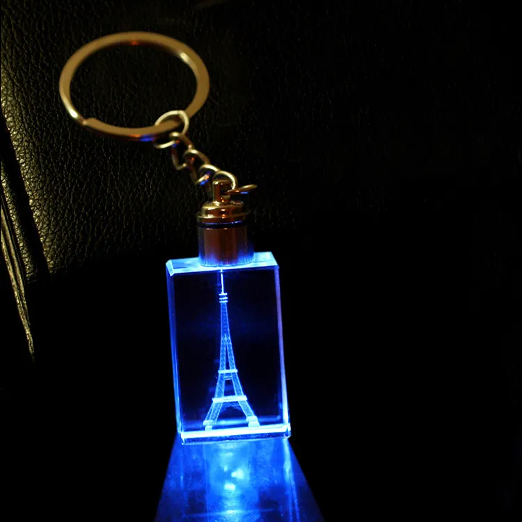 Engraved 3D Blank Laser Crystal/glas LED Keychain For hochzeit