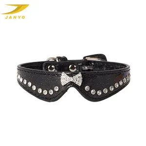 Popular fashion personalized bowknot rhinestone bone dog collar