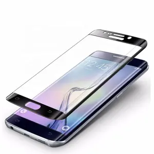 Pelindung Layar Film Tempered Glass Berwarna Penutup Penuh Melengkung 3D Kualitas Tinggi untuk Samsung Galaxy S6 Edge Plus