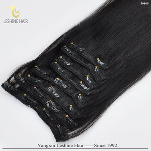 Usine En Gros <span class=keywords><strong>Brun</strong></span> Couleur 100% Remy Clip Dans Extension de Cheveux Humains - Product Image 3