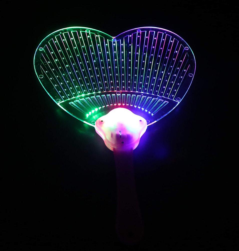 Летний светодиодный рекламный пластиковый веер, подарки для учащихся, назад в школу, печать логотипа, рекламный подарок, светодиодный ручной пользовательский веер