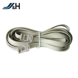 6 P4C 6 P2C CCA BC RJ11 RJ9 RJ45 Flaches Telefonkabel