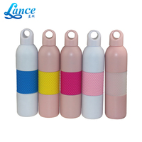 Botella de agua personalizada con agarre de acero inoxidable, botella de agua de doble pared de 500ml