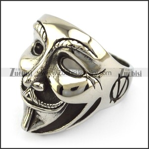 Anello da Uomo in Acciaio Inossidabile con Design del Personaggio <span class=keywords><strong>Vendetta</strong></span> V del Film, Faccia di Clown Sorridente, Teschio Placcato Oro Argento, <span class=keywords><strong>Vendetta</strong></span> - Product Image 2