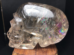 Bán Buôn Đá Tự Nhiên Rõ Ràng Smokey Thạch Anh Pha Lê Khắc Hộp Sọ Để Bán - Product Image 4