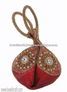 Bolso de Mano para Boda, Estilo Étnico Indio, Bolsa Tradicional Bordada para Mujer, Tipo Potli - Product Image 2