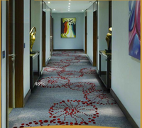 Moquette d'hôtel en laine et nylon Axminster, tissée à la machine, à poils coupés, à motif floral, à poils hauts, pour couloir, escalier, résistante au feu