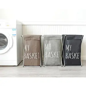 Laundry Hampers X-Frame Laundry Basket Oxford Dirty Laundry Hamper Sorter Aluminum Frame Foldable