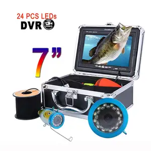 F01A Yüksek Kaliteli 15 M Profesyonel DVR Balık Bulucu Sualtı Balıkçılık Video Kayıt Kamera FishFinder24 Beyaz Led