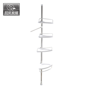 Estante de almacenamiento telescópico de 4 niveles, tipo de Pie ajustable para baño, <span class=keywords><strong>cocina</strong></span>, ducha, estante de esquina para utilización del espacio - Product Image 2