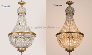 Lujo retro Hotel mediados de siglo decorado bronce lámparas de cristal - Product Image 4