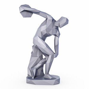 Modelo de Baja Resolución del Disco de Discobolus en Resina - Product Image 1