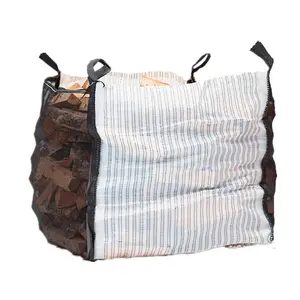 Wholesale Durable Packing Firewood Ventilated Bulk Bag 1000kg Breathable Fibc Big Bag Firewood Bag Mesh Packaging Storage 5:1