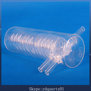 Spiricle claro Tubo de Vidrio de Cuarzo de Dos Pisos De Laboratorio Con El Desvío de Intubación Alta Calidad - Product Image 3
