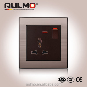 1-Gang-Schalter aus gebürstetem Aluminium mit Neon - Product Image 2