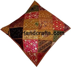 ปลอกหมอนอิงชนเผ่าทำด้วยมือชาวอินเดีย - Product Image 1