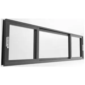 Horizontal open pattern finished surface double glazed customized sliding windows