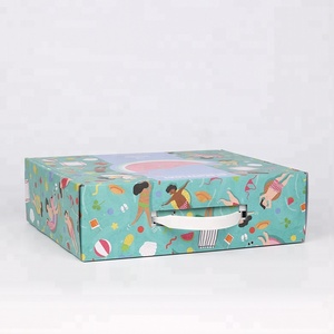 custom logo printed plastic handle cardboard box with logo