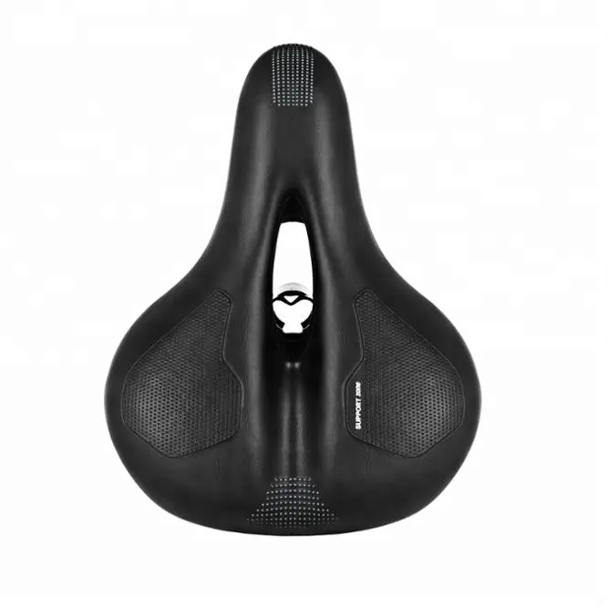 Bicycle Saddle Honeycomb with Metal Steel Bow PVC Leather Polyurethane Hollow Confortable Seat Bicycle Equipment