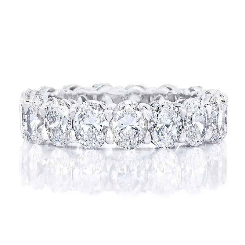 Wholesale 925 sterling silver bridal jewelry set oval diamond eternity wedding ring