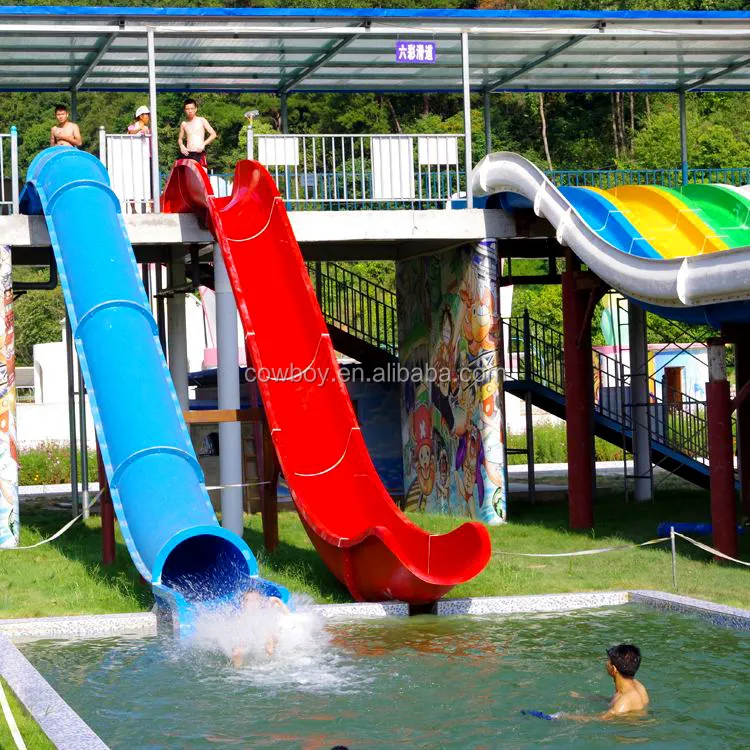 Kids water slide tubes of swimming pool water park