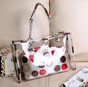 Borsa a tracolla Tote da nuoto con <span class=keywords><strong>portafoglio</strong></span> a pois colorati da spiaggia trasparente trasparente da <span class=keywords><strong>donna</strong></span> - Product Image 5