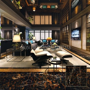 Prezzo del Marmo al <span class=keywords><strong>Metro</strong></span> Quadrato <span class=keywords><strong>Piastrelle</strong></span> in Marmo Nero Oro Italiano per Hall di Hotel - Product Image 1