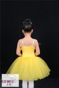 Nuovo Body con Paillettes Gialle Marca QIWU, Abito in Tulle per Bambine, <span class=keywords><strong>Danza</strong></span> Classica, Modello CB--012 Disponibile - Product Image 4
